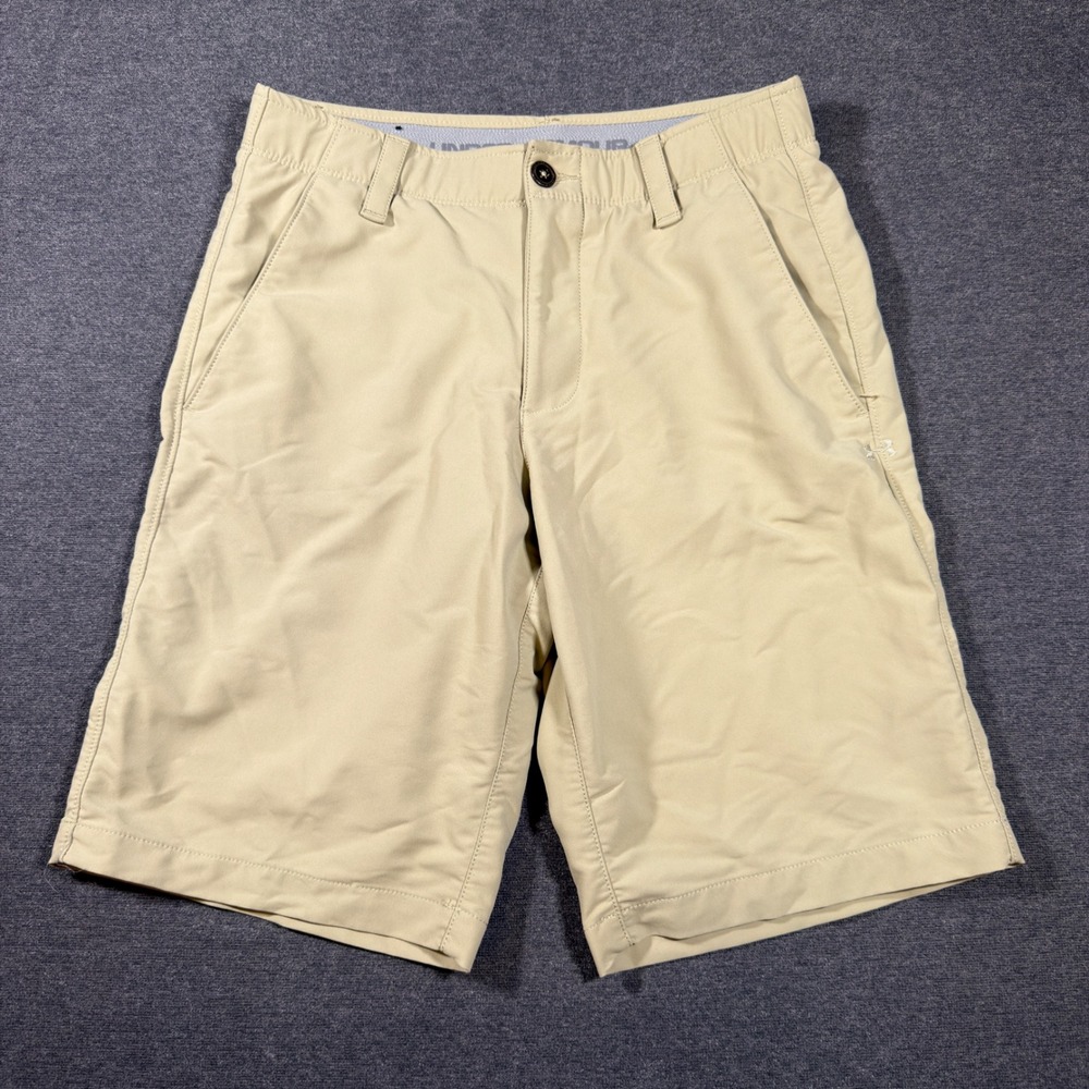 Under Armour Shorts Mens 30 Beige HeatGear Loose Fit Golf Athletic Performance
